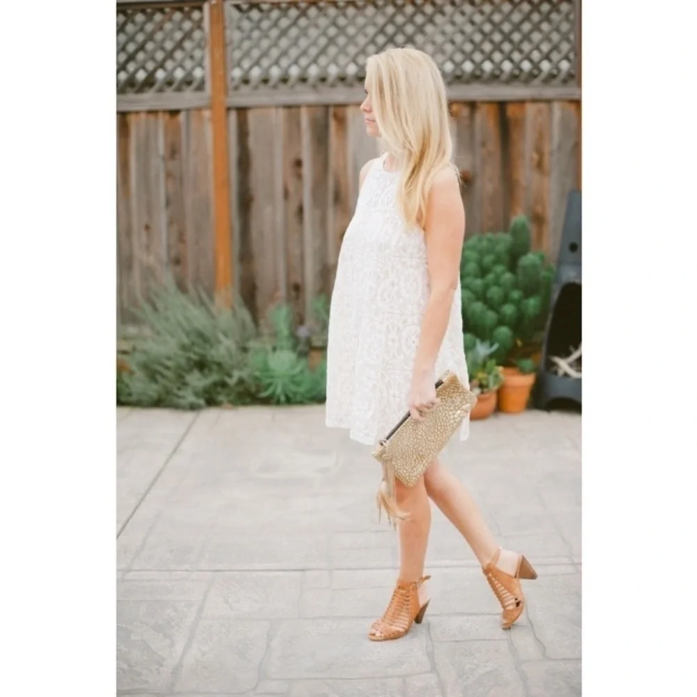 Free People Wallflower Cream Nude Lace Mini Dress Sz XS Feminine Cute Romantic - Picture 15 of 16